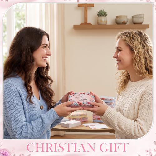 Rtteri 12 Pcs Prayer Boxes with Cards Christian Women Gifts, Bright Floral