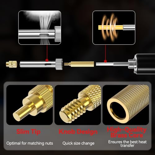 Threaded Inserts Set 350pcs M2-M8 and 9 Repair Tips Digital Soldering Iron M2-M8+350Pcs Heat Inserts