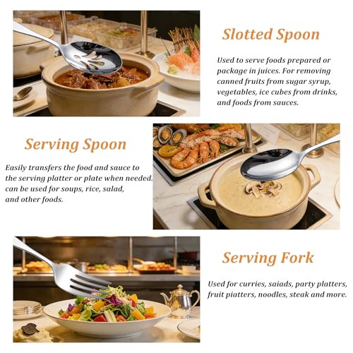 Citesana 5-piece stainless steel serving utensils set in silver, includes serving spoons and tongs for kitchen and dining use