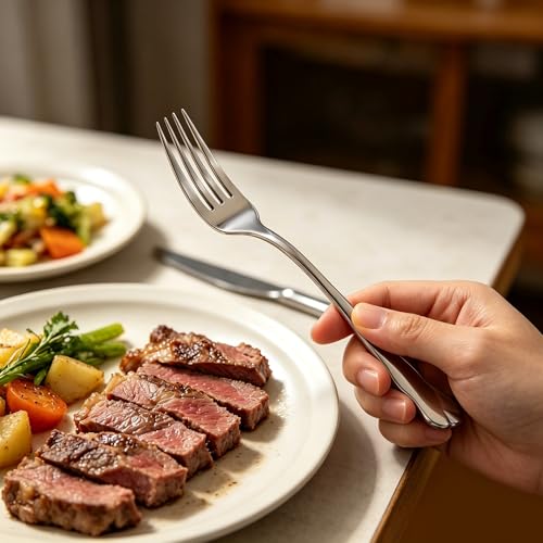 Set of 12 Persify dinner forks made of 18/10 stainless steel, featuring sleek design and polished finish.