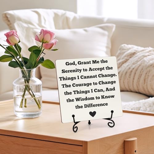 Religious Christian Gifts for Women Men Wood Sign for Home Office Religious Presents for Sister Friend Mum Daughter Inspirational Motivational Decor Sign for Bedroom Living Room Table Bookshelf Shelf