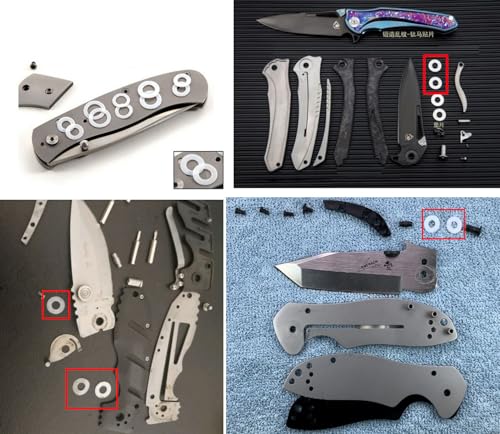 SICOCE 20-piece folding knife pivot pin flat Teflon washers, 0.6x10x6.2 mm