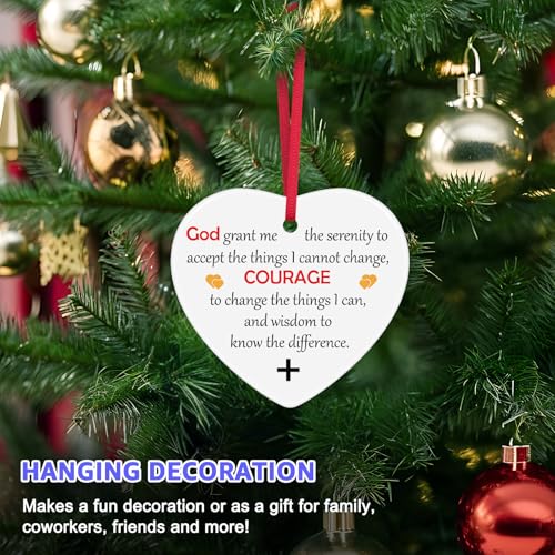Christian Christmas Ornaments: Religious Gifts for Women Men - Bible Verse Ceramic Hanging Ornament Encouragement Gifts for Easter & Christmas Tree Decoration