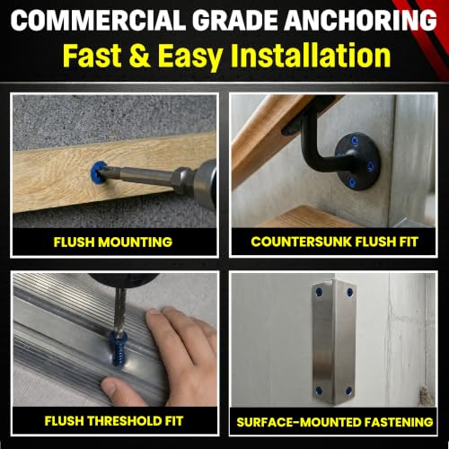 Chenango Supply 1/4 x 1-3/4 inch flat head concrete screw anchors for masonry fastening