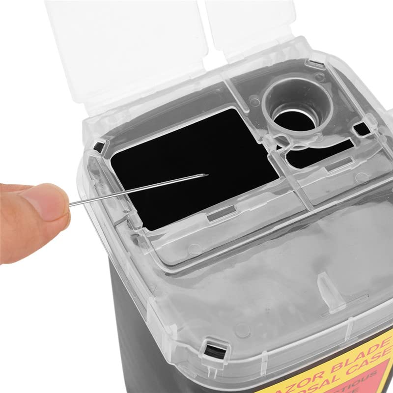 [Australia - AusPower] - 2 Pack Sharps Container Blade Disposal Containers Tattoo Syringe Needle Trash Can Case Barber Razor Storage Dispenser Biohazard Infectious Waste Case for Home Professional Use (2PCS) 2PCS 