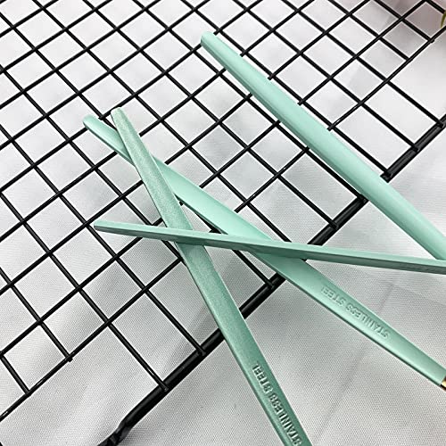 JASHII Flatware Serving Set 24 Piece, Stainless Steel Silverware Set, Mint Green Gold Cutlery, Modern Elegant Tableware for Party, Christmas, Dinner