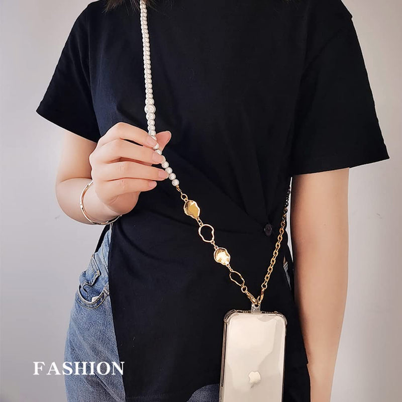 [Australia - AusPower] - Phone Crossbody Chain CellPhone Lanyard,Universal Phone Chain Strap with Tether Patches Compatible with Most Phones P 