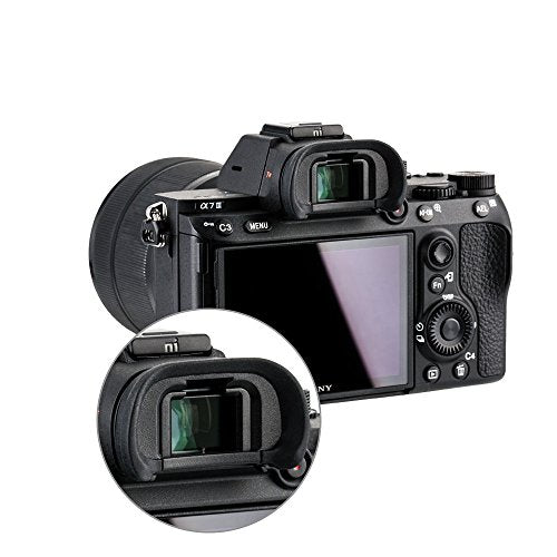 JJC 2-Pack FDA-EP18 Eyecup Eyepiece Eye Cup & FA-SHC1M Hot Shoe Cover Cap for Sony A7 A7II A7 II A7III A7 III A7R A7RII A7R II A7RIII A7R III A7RIV A7R IV A7S A7SII A7S II A9 A99II A99 II A58 Cameras