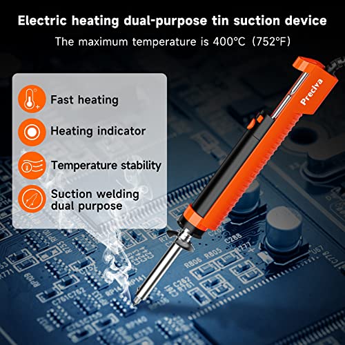 Desoldering Pump, Preciva Desoldering Iron Soldering Iron Soldering Vacuum Cleaner with 1.0 mm and 1.2 mm Desoldering Nozzles