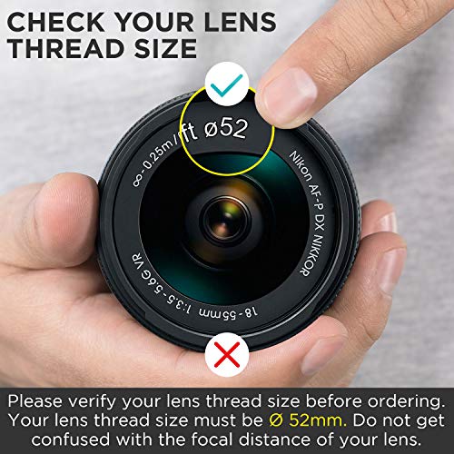 Altura Photo 52mm Wide Angle Lens with Macro for Nikon DSLR Cameras