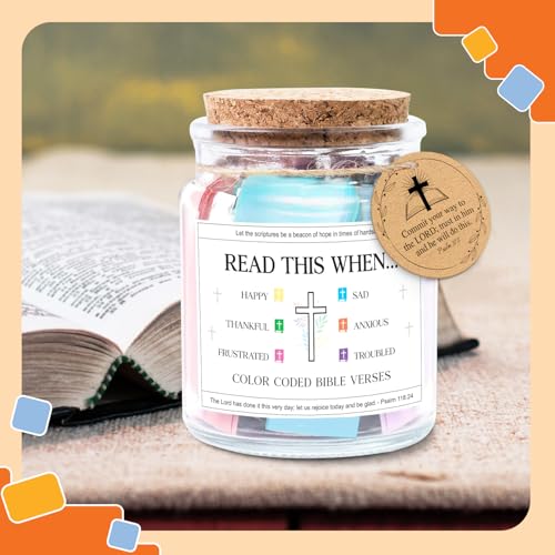 NewEleven Christian Gift For Her, Friends - Confirmation Gifts for Boys, Girls - Inspirational, Birthday Gift From Bestie, Family, Coworker - Bible Verse Jar ‎Bible Jar For Women