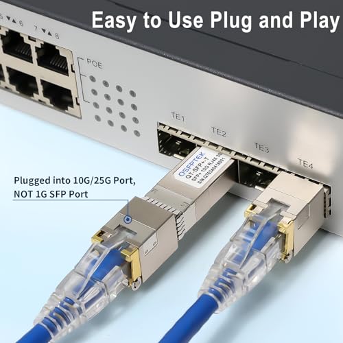 QSFPTEK Newest 10GBASE-T SFP+ RJ45 Transceiver up to 30 m, 10G SFP+ to RJ45 Copper Mini-GBIC Module for Arista SFP-10GE-T 10GBase-T: 30m (For Arista-1 Pack)