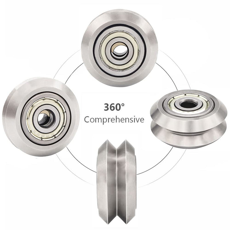 Openbuilds Stainless Steel V-Slot Wheel - 625zz Bearing Pulley Metal Double V Gear Aluminum Extrusion 3D Printer Parts [13pcs of Pack] W Wheel 13