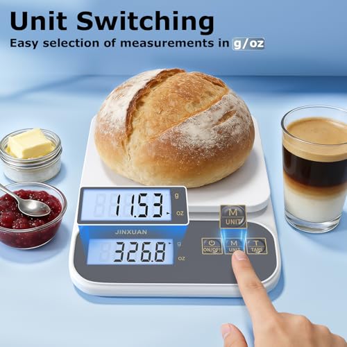 Digital Kitchen Scales 5kg/0.1g, Rechargeable USB-C Food Scales, Backlit LCD Display, Grams & ML for Cooking Baking Meal Prep, Black