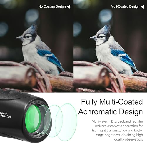 Astromania Upgraded 8x25 Waterproof Compact Monocular - Bundle with - 10X42 HD K9 Prism Monocular Telescope