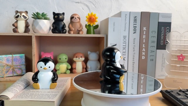 THRXOBN Destiny's Path Penguin Statue Gift, Fateful Love Present for Husband from Wife, Soulmate Journey Keepsake for Husband, Romantic Home Office Decor WQ11 Husband10