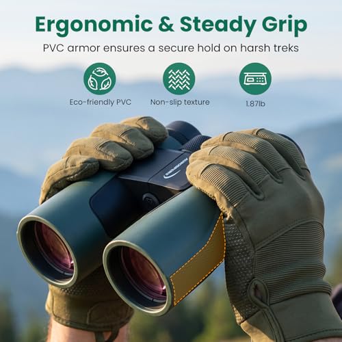 Aurosports 15x56 Binoculars for Adults High Powered for Bird Watching Green 1556-01