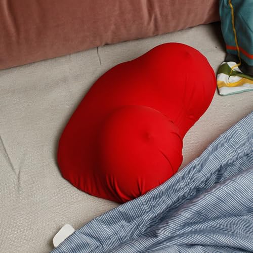 ITODA Boobs Breasts Pillow Cushion Funny Throw Pillow Home Bedroom Decor Cushion Soft Memory Foam Sleep 3D Creative Breast Shape Sleeping Backrest with Washable Removable Cover Red