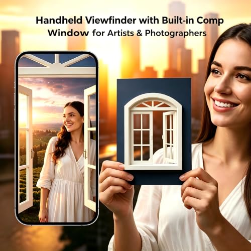 Handheld Viewfinder with Built-in Comp Window for Photographers A