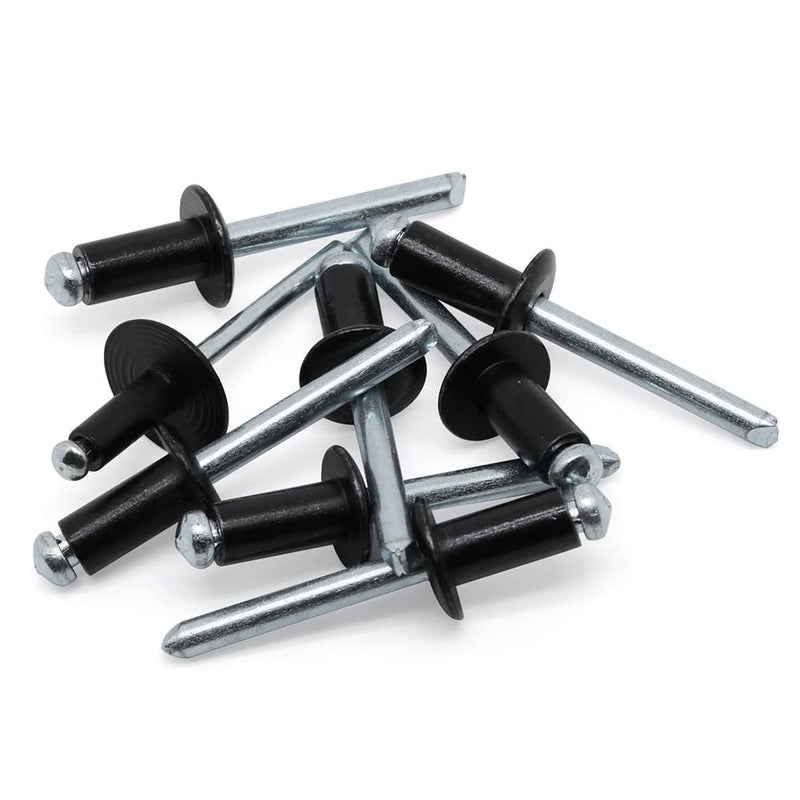[Australia - AusPower] - 1/4" x 1/2" Aluminum Blind Rivets, Black, 6.5 x 12.7mm Pop Rivets, 100 PCS 1/4" x 1/2" 