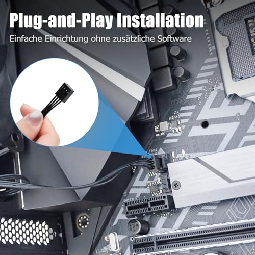 Ancable 2pcs PWM Fan Splitter Cable 1x4 Pin to 4x4 Pin Male Extension Cable for CPU, Case and Motherboard