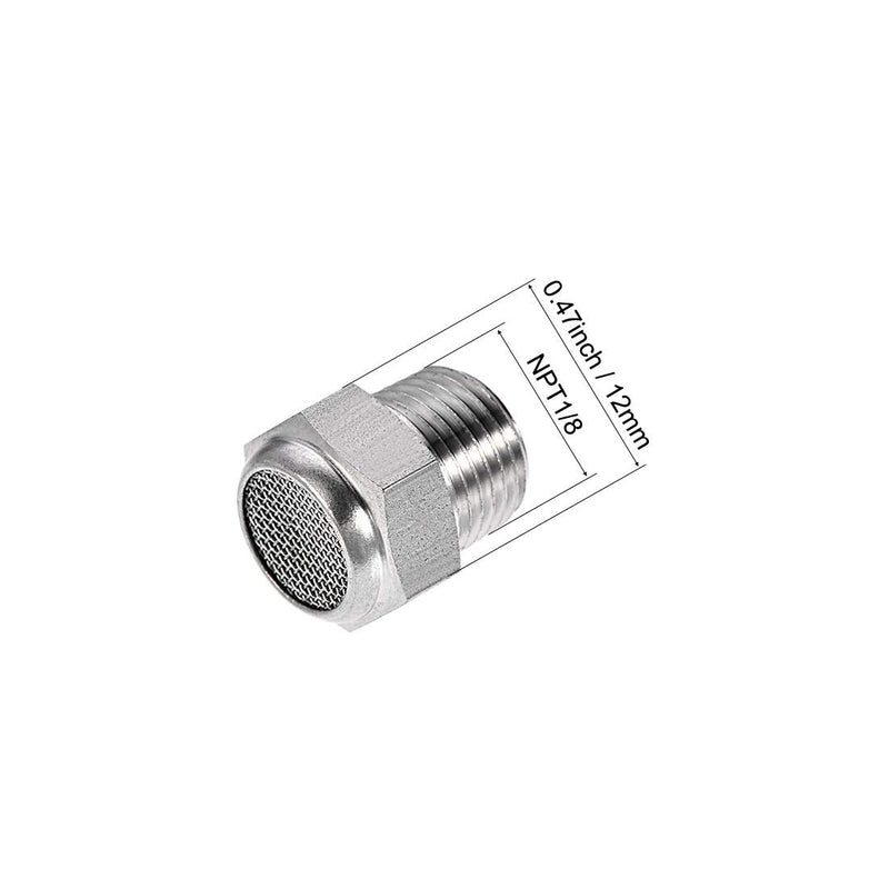 [Australia - AusPower] - uxcell Exhaust Muffler NPT1/8 Male Thread Strainer Stainless Steel Breather Pneumatic Air Muffler 