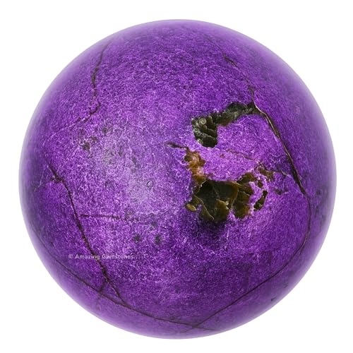 Amazing Gemstone Stichtite Crystal Ball with Stand - 1.5 Inches Crystal Sphere Meditation Balls for Witchcraft and Decorative Balls