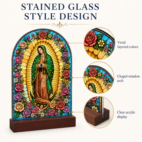 Our Lady of Guadalupe Acrylic Plaque, Double-Sided, 5.9 x 8.8 Inch Our Lady of Guadalupe