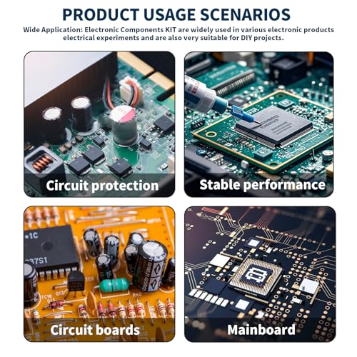 6390pcs SMD 0805 Resistor Capacitor LED Diode IC Transistor Inductor Diodes SMT Resistors Assortment Electronic Component Kit