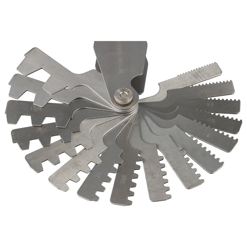 [Australia - AusPower] - 16pcs 29 Degree Acme Screw Pitch Gauge, Stainless Steel Thread Pitch Measuring Tool for Industrial Measurement, Universal Wide Application T-Thread Cutting Gage 