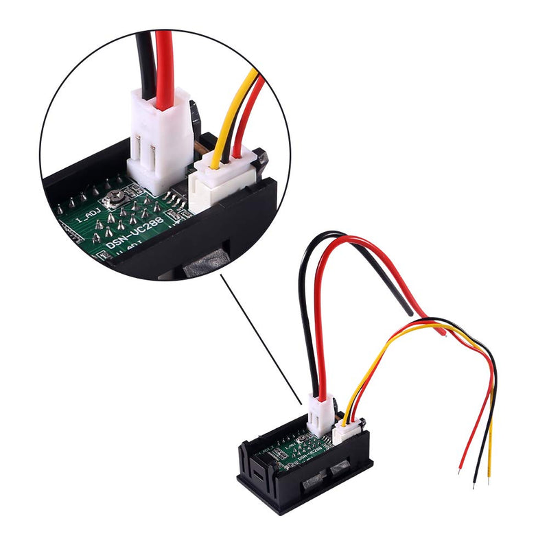 [Australia - AusPower] - 10pcs 0.28" LED Voltmeter Ammeter, Red and Blue Digital Multimeter Display Voltage Current Tester,DC 0-100V 10A Detector Voltage Current Meter Panel Amp Volt Gauge (10pcs) 10pcs 