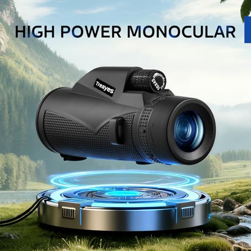 10x42 Monocular Telescope High Power HD, 330g Ultra-Lightweight & Portable, BAK4 Prism Metal Frame, with Phone Adapter Tripod for Bird Watching, Hunting, Travel, Concerts, Football Games