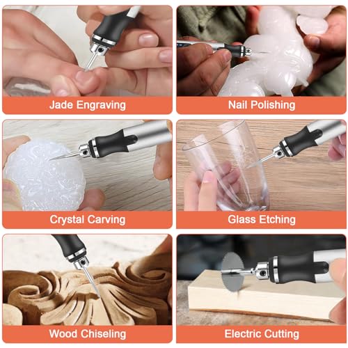 60PCS Electric Engraving Tool Kit, USB Cordless Rechargeable
