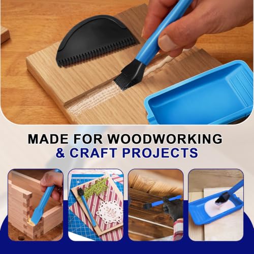 Alocs wood silicone glue applicator kit with glue brush, tray, and spreader