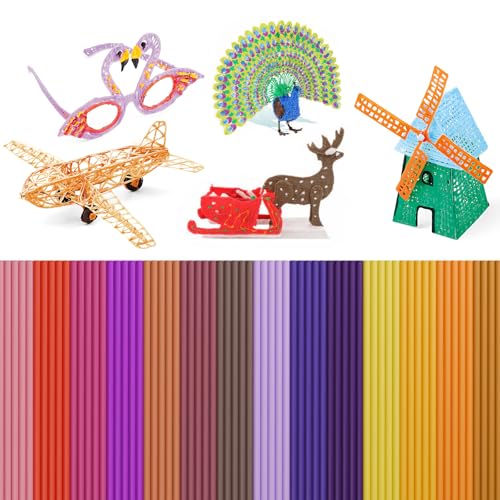 Pack of 300 3D Pen Filament for 3Doodlers Start Pen, 3D Printing Pens Refills 2.5 mm 30 Colours
