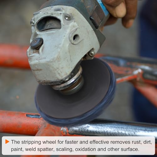 HARFINGTON 2pcs Strip Disc Stripping Wheels 7" x 7/8" Stripping Discs Wheel for Angle Grinder Clean and Remove Paint Coating Rust Welds Oxidation, Black 7inch 2