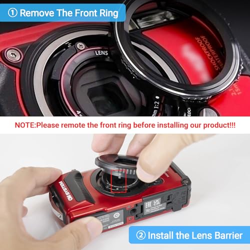 TG-7 TG-6 TG-5 Battery Case + Lens Protector Cover for Olympus TG7 TG6 TG5 TG4 TG3 TG2