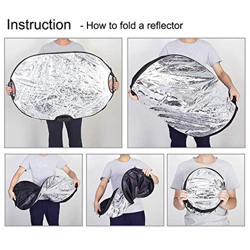 Selens 5-in-1 Oval Reflector with Handle for Photography Photo Studio Lighting & Outdoor Lighting (24 x 36 Inch) 24 x 36 Inch Oval Reflector