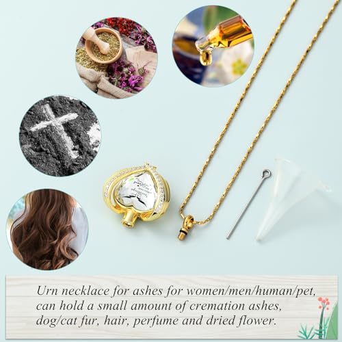 Imrsanl Cremation Jewelry Angel Wing Heart Urn Necklaces for Women Gold-Wings