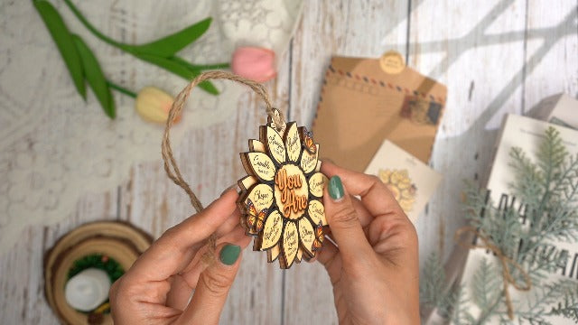 Religious Sunflower Christmas Ornament 2026, Christian Bible Verse Gift for Women, God Says You are, Faith Gifts,Sunflower Gifts for Women.Bible Verse Jesus Inspirational Faith Ornament Youare1