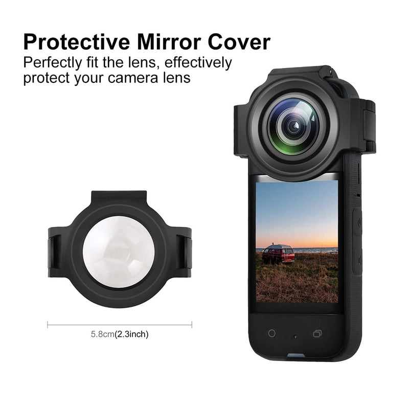 [Australia - AusPower] - Upgrade Lens Guard for Insta360 X3 Protective Cover Case for Insta360 Camera Accessories(Optical Glass Lens Cap) Snap-on 