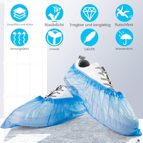 flintronic Plastic Shoe Covers, Disposable Shoe Covers, Eco-Friendly Shoe Covers, Waterproof, Non-Slip, Suitable for Keeping Shoes/Floors/Carpets Clean 40 Pieces (20 Pairs)
