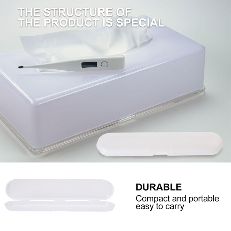 [Australia - AusPower] - 2pcs Thermometer Case Plastic Digital Thermometer Storage Box Containers Needle Storage Box Pencil Case for Home Office Travel 