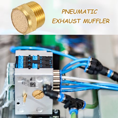 MECCANIXITY 3-piece pneumatic air compressor muffler set with 1/2-inch NPT 21mm male threads, sintered metal bodies