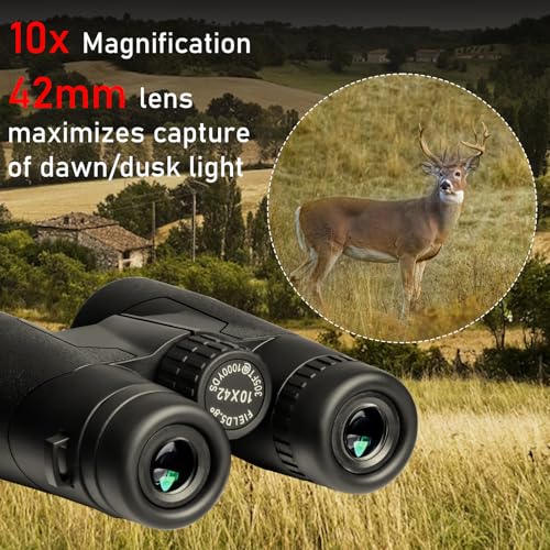 TRV High Power 10x42 Binoculars for Adults with Bak7 Prism & BMC Coating - Binoculars for Birdwatching, Hiking, Concerts
