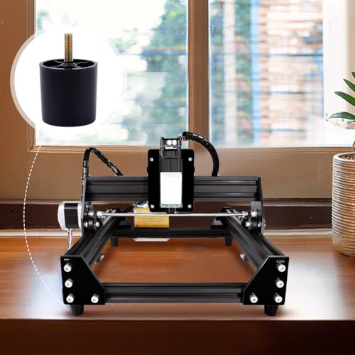 WEBEEDY 8 PCS Laser Engraving Machine Riser Black Circle Laser Engraver Raisers 50mm Risers for B1 Laser Cutter and Engraver Machine 25mm/1 Inch M8 Screw Risers,Laser Engraver Accessories