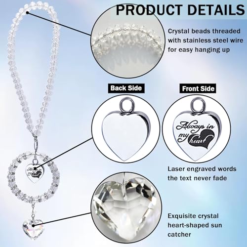 Crystal Suncatcher Mini Urn for Car Rear View Mirror Hanging Ashes Holder