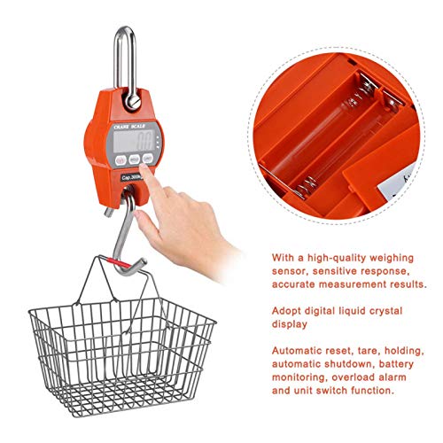 Hanging Scales 300kg Durable Scales Easy to Use Digital Scales for Farm Hunting