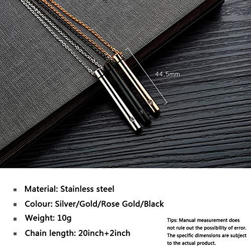 YOUFENG Urn Necklaces for Ashes Urns for Human Ashes Memorial Cremation Urn Locket Stainless Steel Keepsake Ashes Jewelry Silver