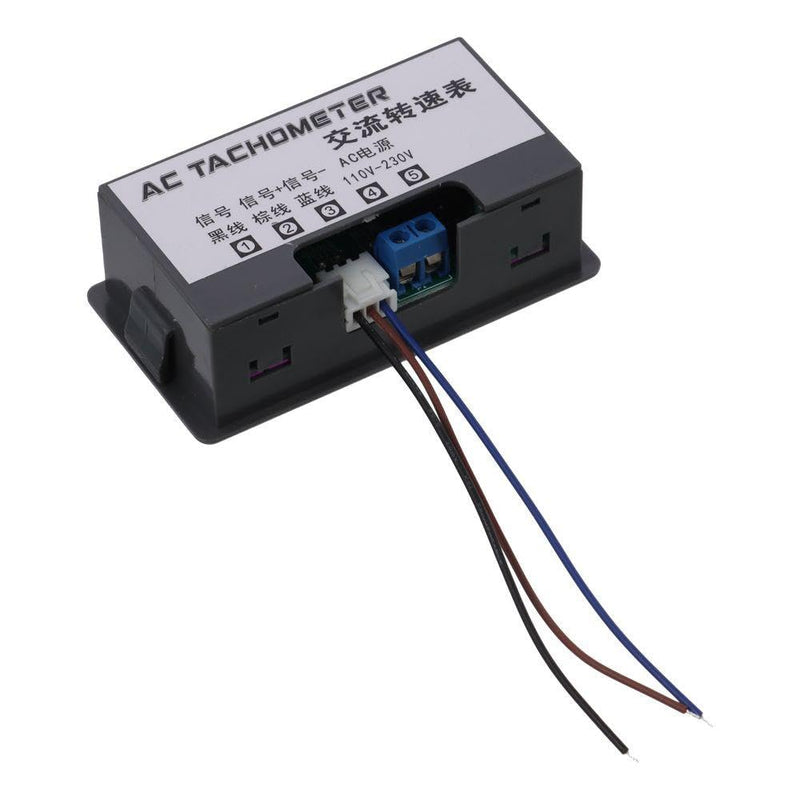 [Australia - AusPower] - Digital LED Tachometer,Red Mini 4 Digit NPN Hall Proximity Switch Sensor Durable AC 110V-230V RPM Speed Measure Meter Lathes, Conveyor Belts 